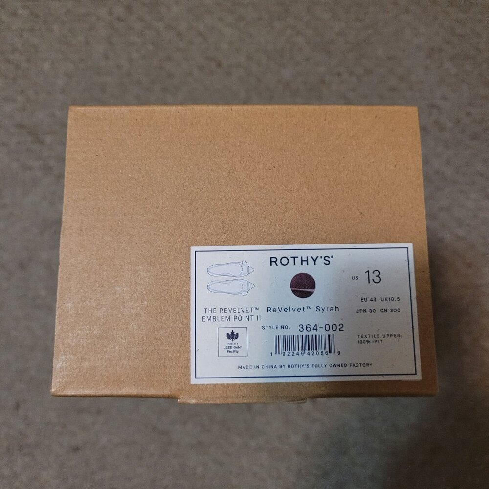 Rothy's Syrah Revelvet Emblem Point II in women size 13